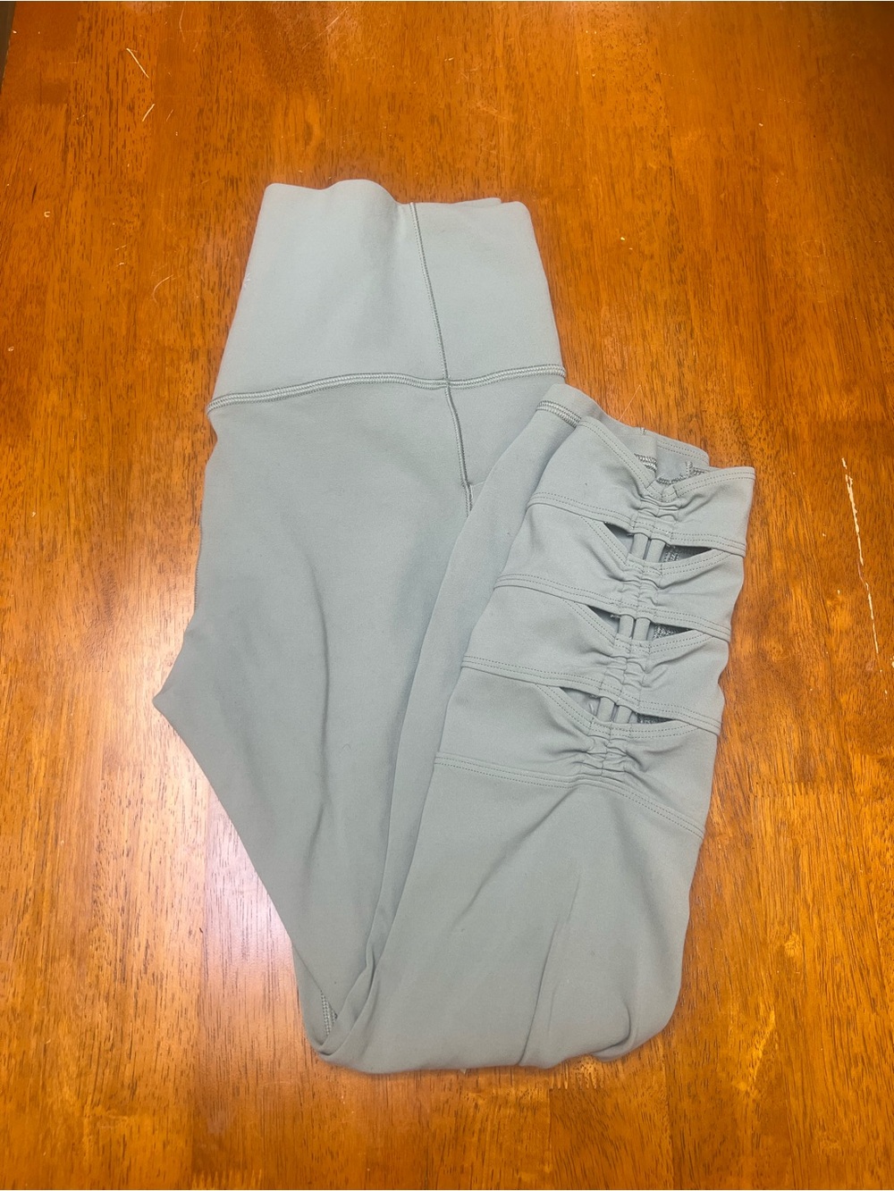 Athleta Sage Green Ruched Side Leggings